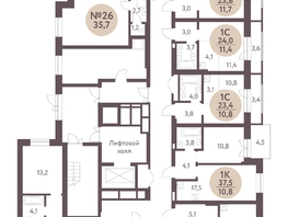 Продается 2-комнатная квартира ЖК Зеленый город, дом 1, 55.3  м², 6830500 рублей