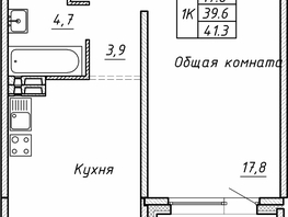 Продается 1-комнатная квартира ЖК Гренландия, Лес дом №5, 41.3  м², 5520000 рублей