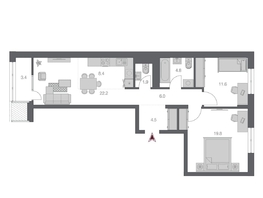 Продается 3-комнатная квартира ЖК Беринг, дом 3, 74.2 м², 12950000 рублей