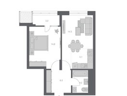Продается 2-комнатная квартира ЖК Беринг, дом 3, 48.11 м², 8850000 рублей