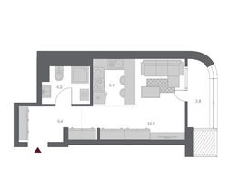 Продается Студия ЖК Беринг, дом 3, 33.57  м², 6275000 рублей