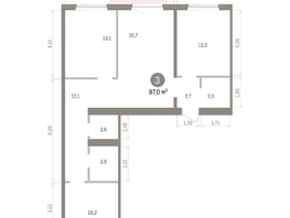 Продается 3-комнатная квартира ЖК Пшеница, дом 5.2, 87.03  м&sup2;, 11900000 рублей