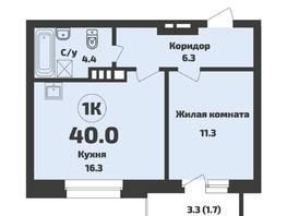 Продается 1-комнатная квартира ЖК Приозерный, дом 713 серия Life, 40 м², 5900000 рублей