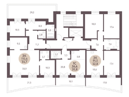 Продается 3-комнатная квартира ЖК Зеленый город, дом 1, 110.6 м², 13098000 рублей