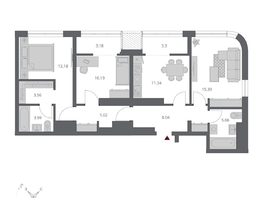Продается 3-комнатная квартира ЖК Беринг, дом 3, 82.97  м&sup2;, 16100000 рублей