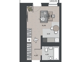 Продается Студия ЖК ДНК, 28.7  м&sup2;, 5100000 рублей