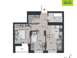 Продается 3-комнатная квартира ЖК ДНК, 50.1  м&sup2;, 7500000 рублей