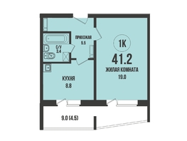 Продается 1-комнатная квартира ЖК Династия, дом 911, 41.2  м&sup2;, 6000000 рублей