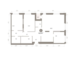 Продается 2-комнатная квартира ЖК Город на озере, 112.92  м&sup2;, 20250000 рублей