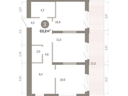 Продается 3-комнатная квартира ЖК Город на озере, 69.77  м&sup2;, 13870000 рублей