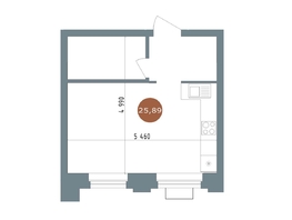 Продается Студия ЖК 19/56 Кварталы Телецентра, сек 2, 26  м&sup2;, 5100000 рублей