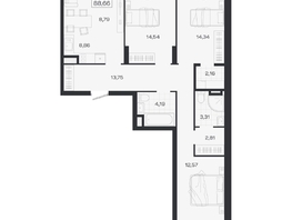 Продается 4-комнатная квартира ЖК Ясный берег, дом 19, бс 2-5, 89.21  м&sup2;, 12981000 рублей