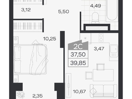 Продается 2-комнатная квартира ЖК Ясный берег, дом 19, бс 2-5, 39.46  м&sup2;, 8176000 рублей
