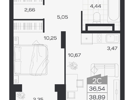 Продается 2-комнатная квартира ЖК Ясный берег, дом 19, бс 2-5, 39.38  м&sup2;, 8229000 рублей