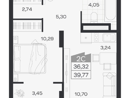 Продается 2-комнатная квартира ЖК Ясный берег, дом 19, бс 2-5, 39.96  м&sup2;, 8080000 рублей