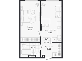 Продается 2-комнатная квартира ЖК Ясный берег, дом 10, бс 8-10, 41.26  м&sup2;, 8261000 рублей