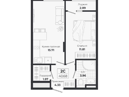 Продается 2-комнатная квартира ЖК Ясный берег, дом 10, бс 8-10, 40.67  м&sup2;, 8246000 рублей