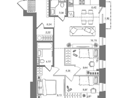 Продается 3-комнатная квартира ЖК Спектр, дом 10, 72.71  м&sup2;, 13190000 рублей