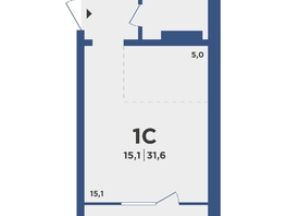 Продается Студия ЖК Поколение, дом 2, 31.6  м&sup2;, 4491150 рублей