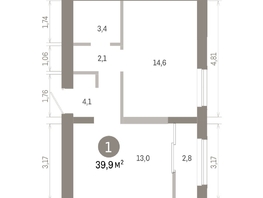 Продается 1-комнатная квартира ЖК Европейский берег, дом 46, 39.92  м&sup2;, 8100000 рублей