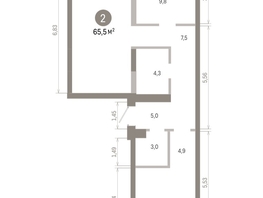 Продается 2-комнатная квартира ЖК Европейский берег, дом 46, 65.48  м&sup2;, 10220000 рублей