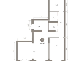 Продается 2-комнатная квартира ЖК Европейский берег, дом 46, 83.52  м&sup2;, 14400000 рублей