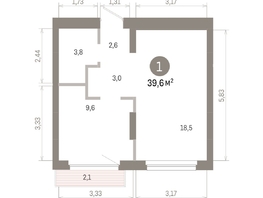 Продается 1-комнатная квартира ЖК Лебедевский квартал, д 1, 39.6  м&sup2;, 7440000 рублей