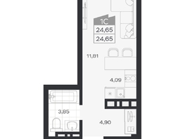 Продается Студия ЖК Ясный берег, дом 33, 24.65  м&sup2;, 4907000 рублей