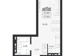 Продается Студия ЖК Ясный берег, дом 33, 27.85  м&sup2;, 5364000 рублей