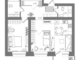 Продается 2-комнатная квартира ЖК Спектр, дом 9, 71.91  м&sup2;, 11170000 рублей