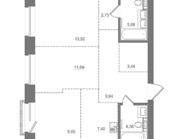 Продается 2-комнатная квартира ЖК Спектр, дом 10, 67.46  м&sup2;, 12890000 рублей