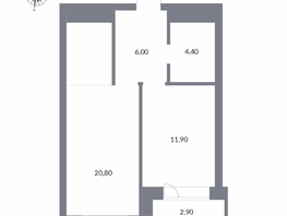 Продается 2-комнатная квартира ЖК Державина, 50, 46  м&sup2;, 10500000 рублей