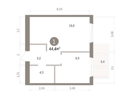 Продается 1-комнатная квартира ЖК Пшеница, дом 5.2, 44.36  м&sup2;, 5760000 рублей