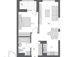 Продается 2-комнатная квартира  Дом Нобель, 47.9  м&sup2;, 11100000 рублей