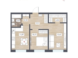 Продается 2-комнатная квартира ЖК Радуга Сибири, дом 14, 53.32  м&sup2;, 4692160 рублей