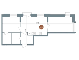 Продается 2-комнатная квартира ЖК 19/56 Кварталы Телецентра, сек 2, 56  м&sup2;, 9890000 рублей