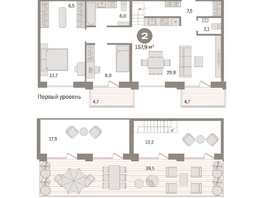 Продается 2-комнатная квартира ЖК Пшеница, дом 2.2, 157.86  м&sup2;, 18570000 рублей