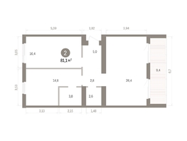 Продается 2-комнатная квартира ЖК Пшеница, дом 5.2, 81.08  м&sup2;, 10970000 рублей