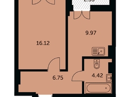 Продается 1-комнатная квартира ЖК Академия, дом 3, 38.44  м&sup2;, 8850000 рублей