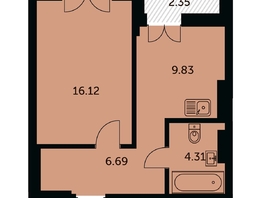 Продается 1-комнатная квартира ЖК Академия, дом 3, 38.1  м&sup2;, 8870000 рублей