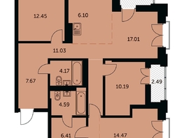 Продается 4-комнатная квартира ЖК Академия, дом 3, 99.2  м&sup2;, 25050000 рублей