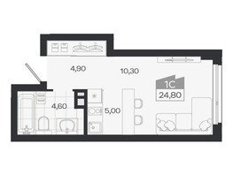 Продается Студия ЖК Ясный берег, дом 33, 24.8  м&sup2;, 4451000 рублей