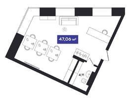 Продается Офис АО Гагарин Сити, 46.9  м&sup2;, 19600000 рублей