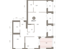 Продается 3-комнатная квартира ЖК Город на озере, 109.28  м&sup2;, 21080000 рублей