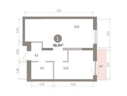 Продается 1-комнатная квартира ЖК Европейский берег, дом 46, 48.4  м&sup2;, 9320000 рублей