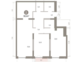 Продается 2-комнатная квартира ЖК Европейский берег, дом 45, 93.43  м&sup2;, 13960000 рублей