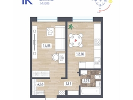 Продается 1-комнатная квартира ЖК Радуга Сибири, дом 10, 37.96  м&sup2;, 4035800 рублей