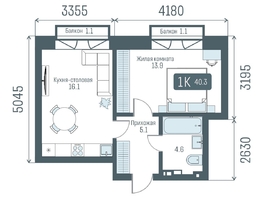 Продается 1-комнатная квартира  Кварталы Немировича, 2 очередь, 40.3  м&sup2;, 7490000 рублей