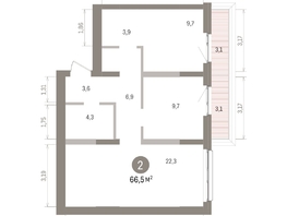Продается 2-комнатная квартира ЖК Европейский берег, дом 32, 66.47  м&sup2;, 11920000 рублей