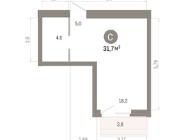 Продается Студия ЖК Город на озере, 31.71  м&sup2;, 8700000 рублей